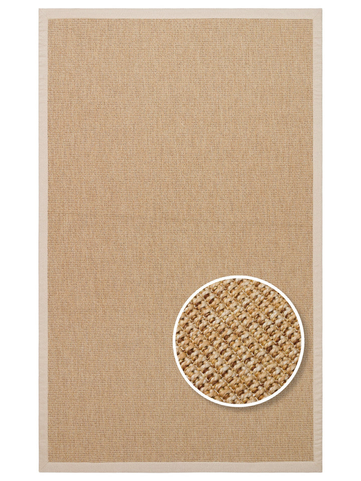 Dream Bordered Indoor and Outdoor Use Lint-Free Easy-to-Clean Sisal Carpet 2702GBB