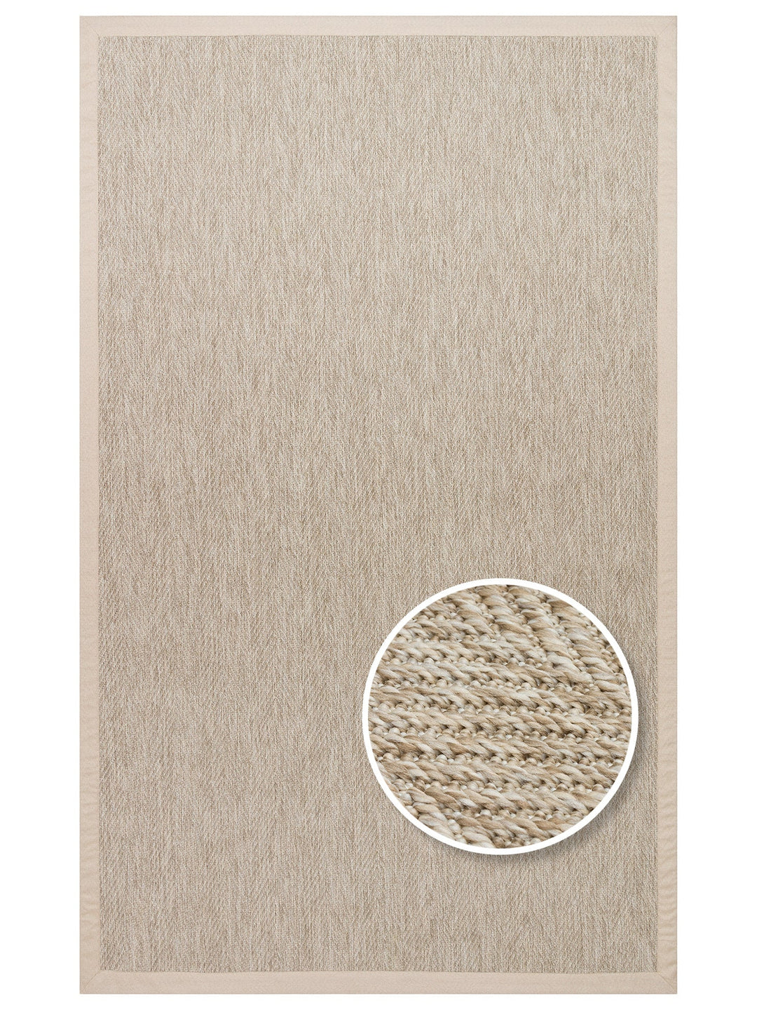 Dream Bordered Indoor and Outdoor Use Lint-Free Easy-to-Clean Sisal Carpet 2704LBBB