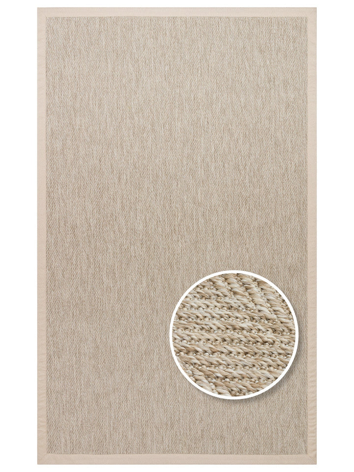 Dream Bordered Indoor and Outdoor Use Lint-Free Easy-to-Clean Sisal Carpet 2704LBBB