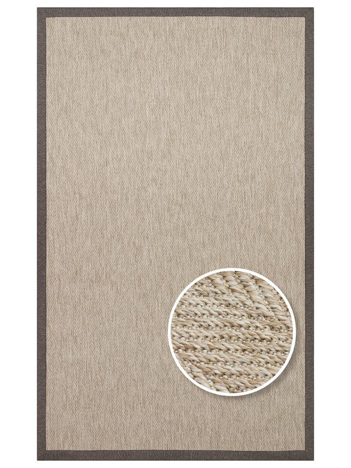 Dream Bordered, Lint-Free, Easy-to-Clean Sisal Carpet Suitable for Indoor and Outdoor Use 2704LBBDMIX