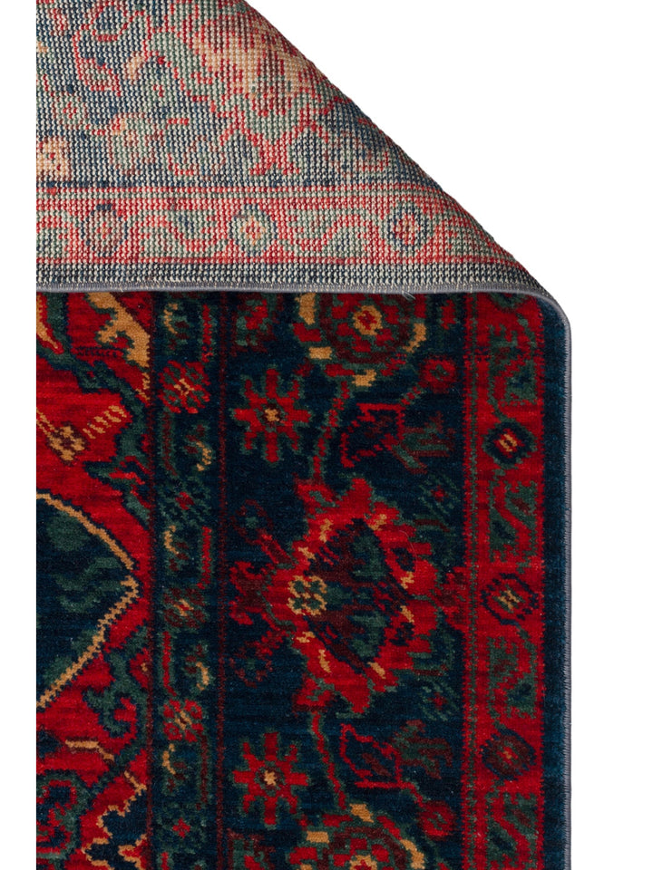 Göbeklitepe Series Handmade Black Loom Carpet with Anatolian Motifs, Produced with 100% New Zealand Wool 03 NAVY