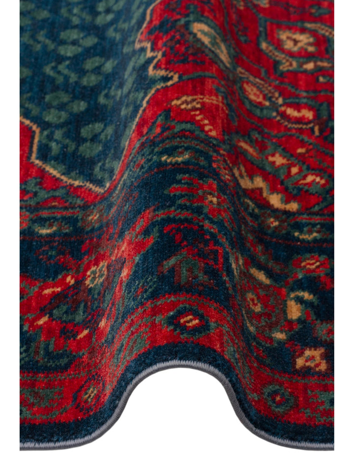 Göbeklitepe Series Handmade Black Loom Carpet with Anatolian Motifs, Produced with 100% New Zealand Wool 03 NAVY