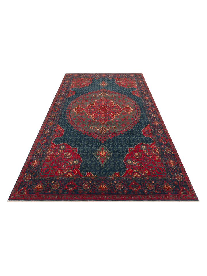 Göbeklitepe Series Handmade Black Loom Carpet with Anatolian Motifs, Produced with 100% New Zealand Wool 03 NAVY