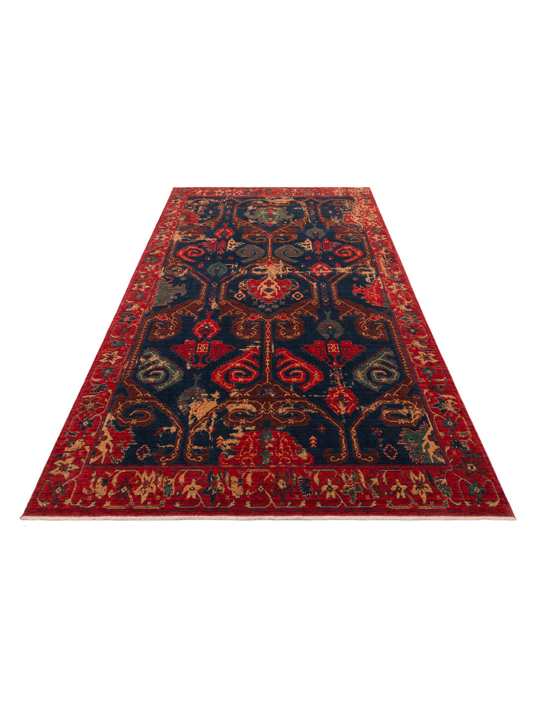Göbeklitepe Series Handmade Black Loom Carpet with Anatolian Motifs, Made with 100% New Zealand Wool 05REDV