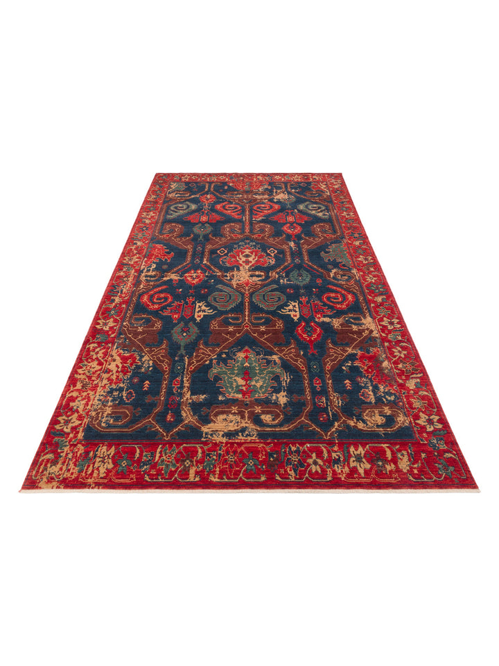 Göbeklitepe Series Handmade Black Loom Carpet with Anatolian Motifs, Made with 100% New Zealand Wool 05REDV
