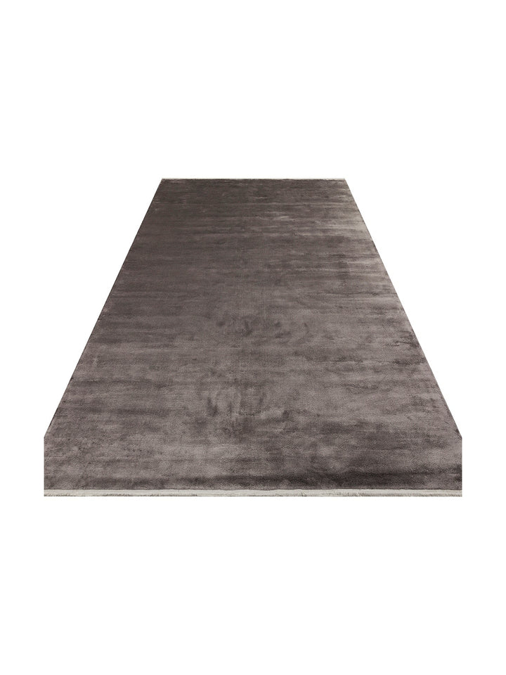 Oushak Plain 100% Natural Solid Color Viscose Uşak Carpet Produced on Special Looms by Handicraft PLNDGREY
