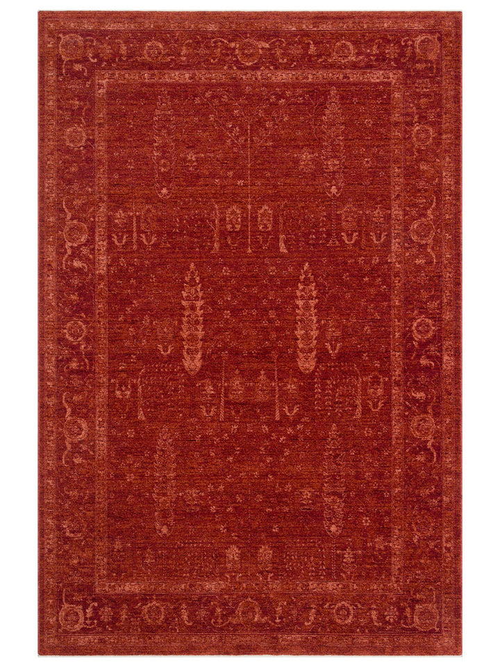 Tabriz Series Vintage Patterned Modern Soft Textured Carpet 03 RED
