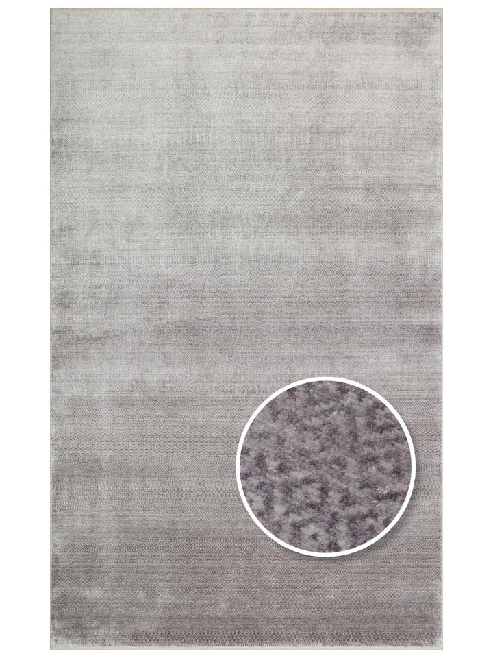 Çırağan %100 Naturel Özel Işıltılı El Emeği ile Özel Tezgahlarda Üretilen TENCEL™ Uşak Halısı 08GREY - Carpetdocia