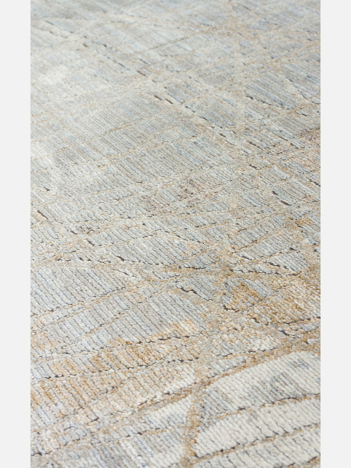 Mumbai Serisi Klasik Desenli Yüksek Kalite Sık Dokuma Parlak Salon Halısı 09 GREY GOLD - Carpetdocia