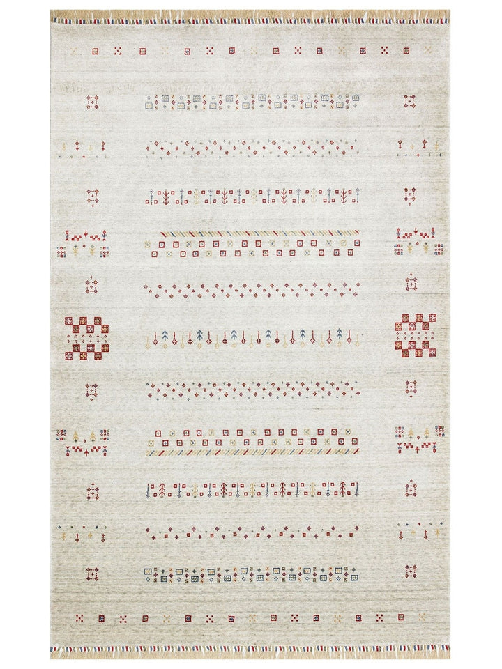 Oushak Carnaval Tapis Uşak Moderne TENCEL™ 100 % Naturel, Facile à Nettoyer, Fait Main 06 BEIGE