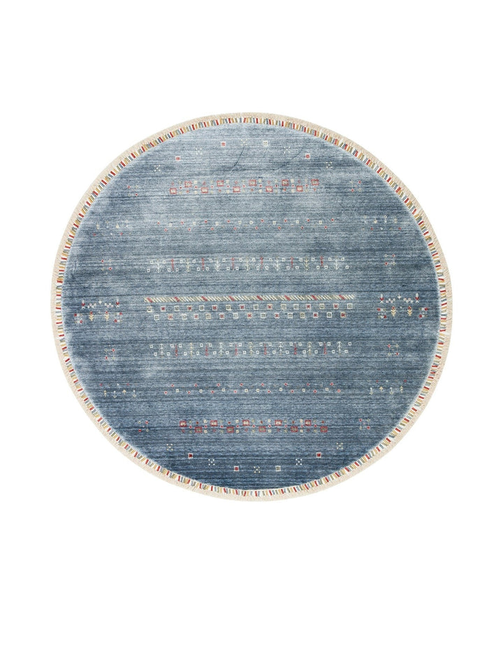 Oushak Carnaval Tapis Uşak Moderne TENCEL™ 100 % Naturel, Facile à Nettoyer, Fait Main 06 BLUE Q