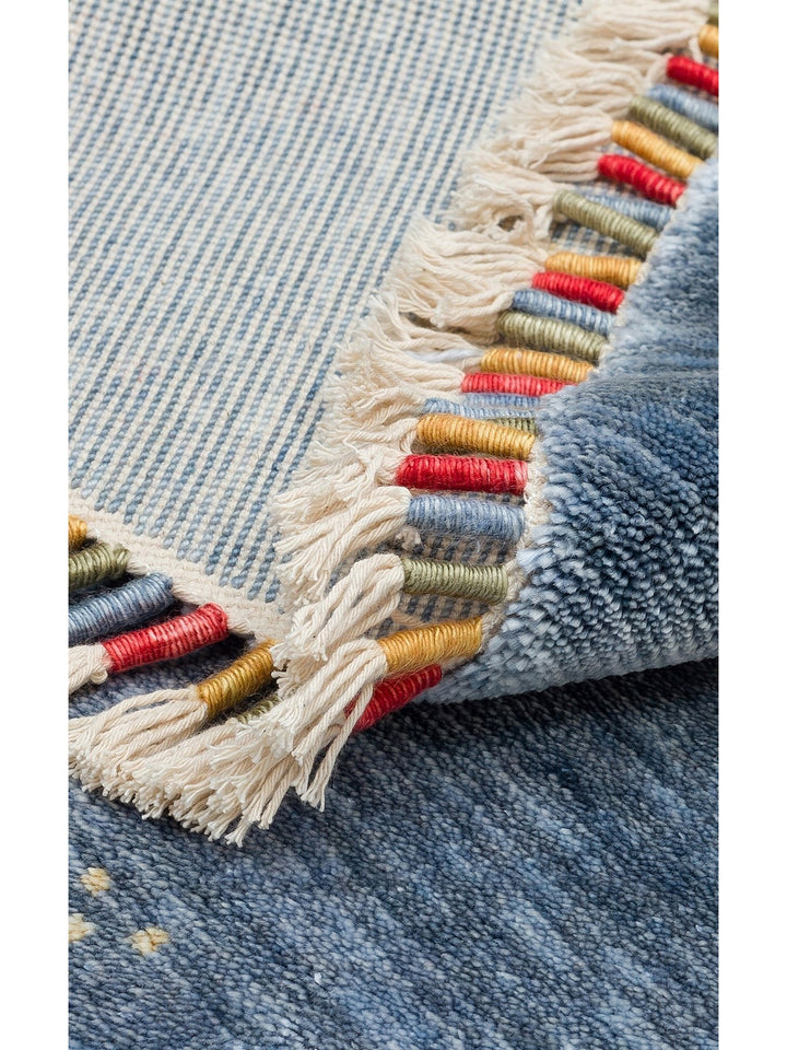 Oushak Carnaval Tapis Uşak Moderne TENCEL™ 100 % Naturel, Facile à Nettoyer, Fait Main 06 BLUE Q