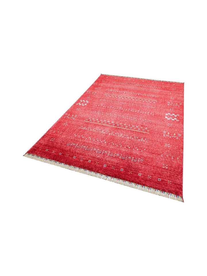 Oushak Carnaval Tapis Uşak Moderne TENCEL™ 100 % Naturel, Facile à Nettoyer, Fait Main 06 RED