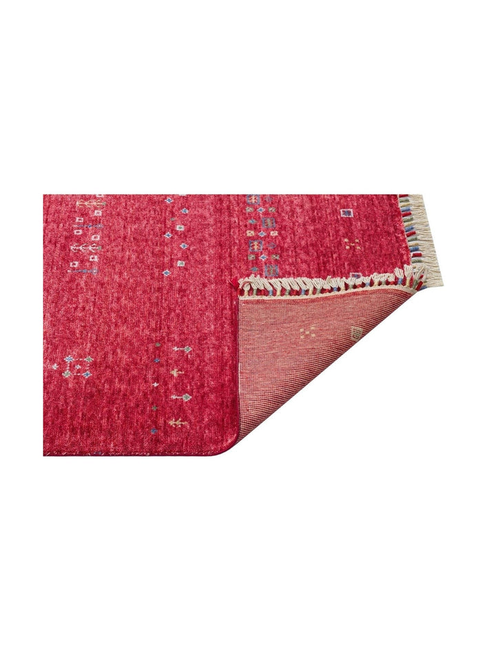 Oushak Carnaval Tapis Uşak Moderne TENCEL™ 100 % Naturel, Facile à Nettoyer, Fait Main 06 RED
