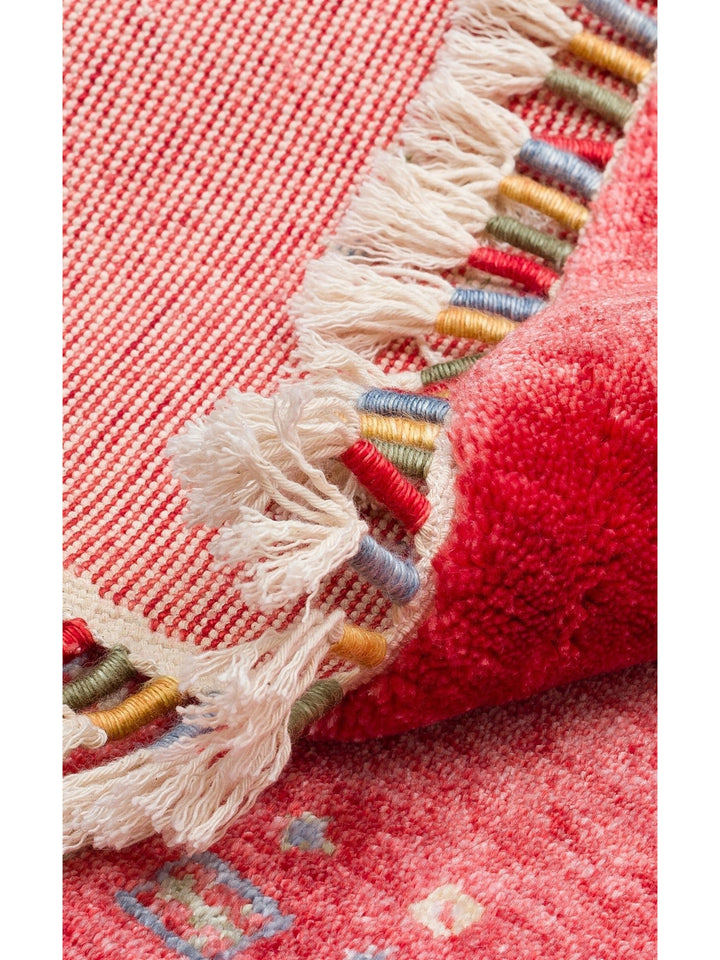 Oushak Carnaval Tapis Uşak Moderne TENCEL™ 100 % Naturel, Facile à Nettoyer, Fait Main 06 RED Q
