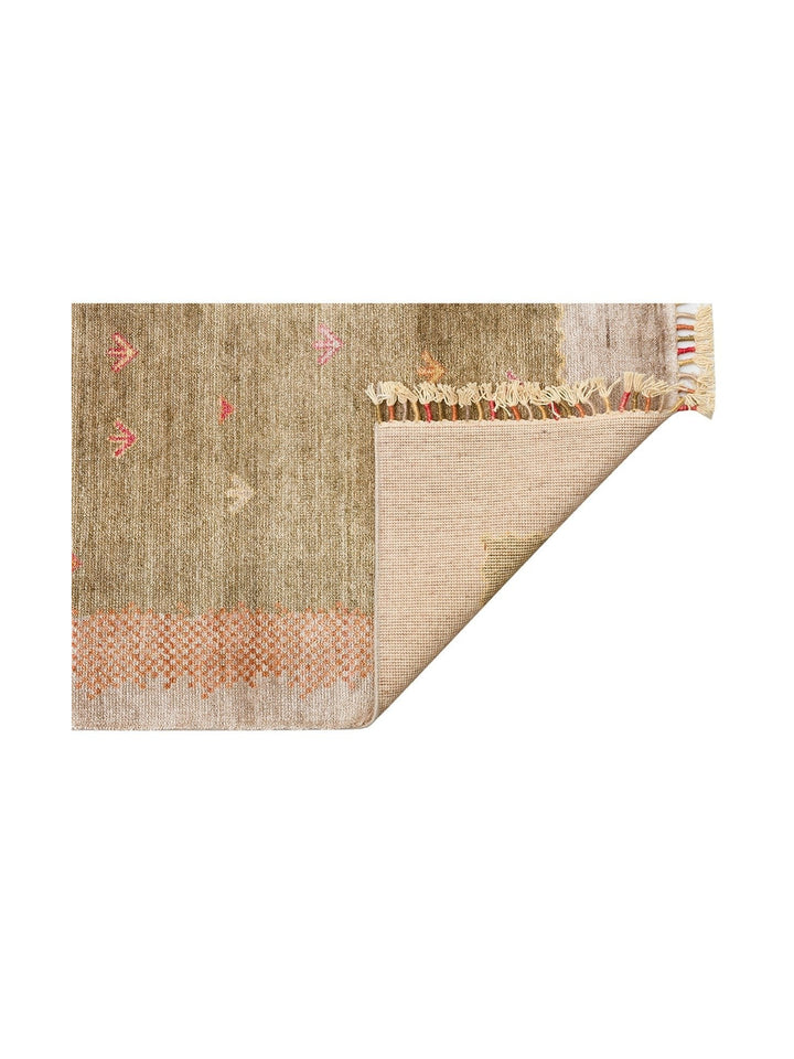 Oushak Carnaval Tapis Uşak Moderne TENCEL™ 100 % Naturel, Facile à Nettoyer, Fait Main 07 BEIGE AUTUMN