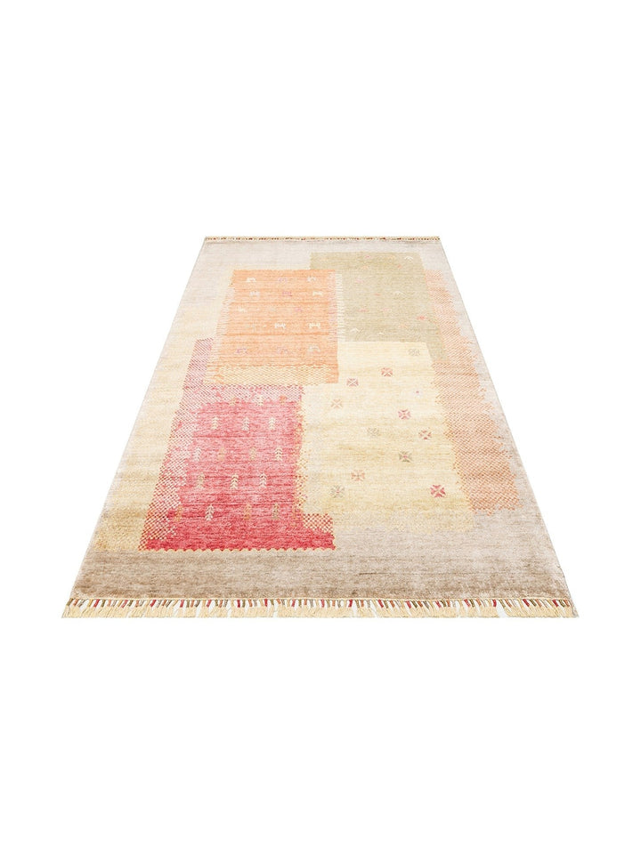 Oushak Carnaval Tapis Uşak Moderne TENCEL™ 100 % Naturel, Facile à Nettoyer, Fait Main 07 BEIGE AUTUMN