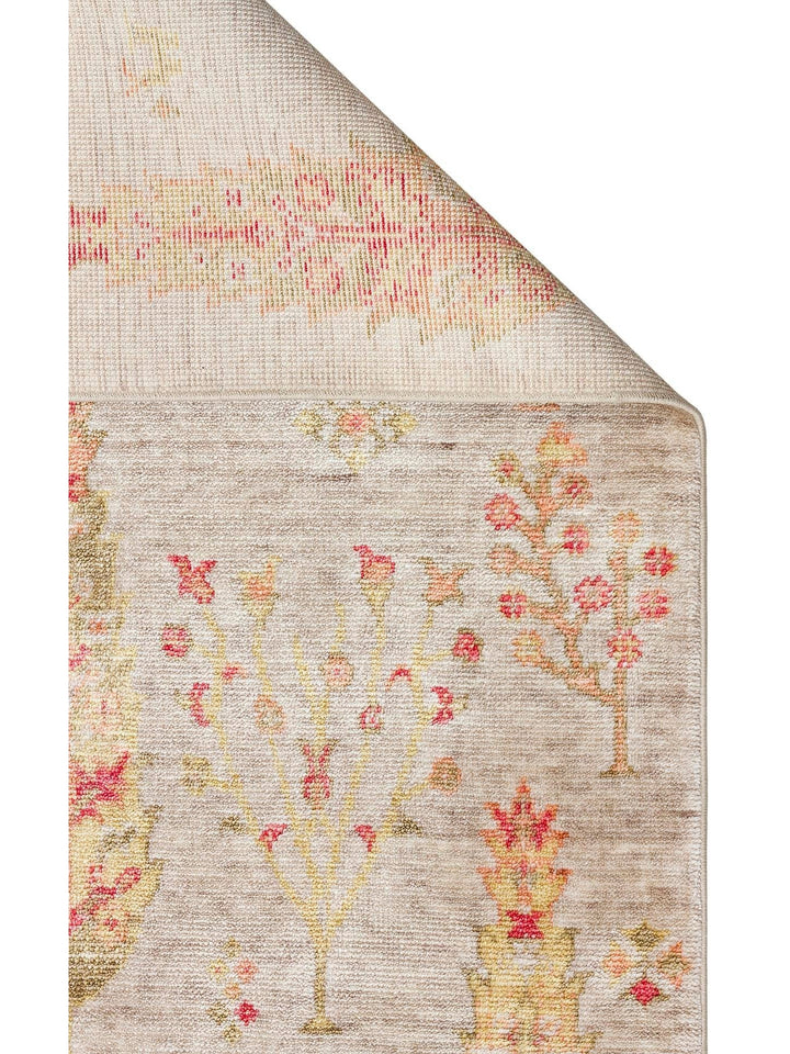 Oushak Carnaval Tapis Uşak Moderne TENCEL™ 100 % Naturel, Facile à Nettoyer, Fait Main 08 BEIGE AUTUMN