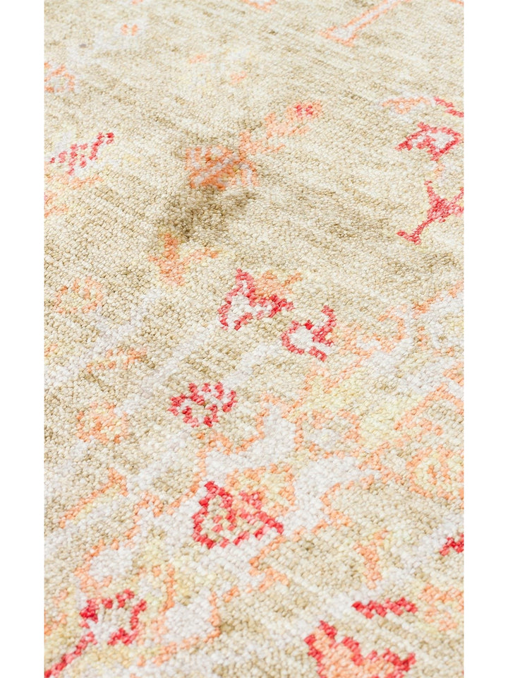 Oushak Carnaval Tapis Uşak Moderne TENCEL™ 100 % Naturel, Facile à Nettoyer, Fait Main 08 GREEN AUTUMN