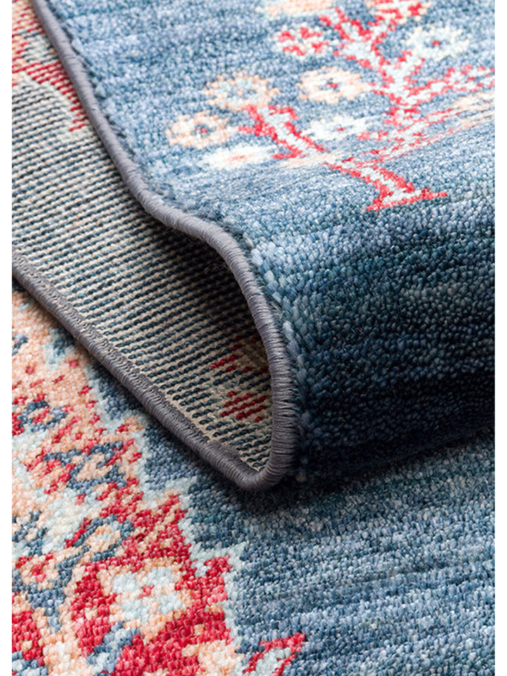 Oushak Carnaval Tapis Uşak moderne TENCEL™ 100 % naturel, facile à nettoyer, fabriqué à la main 08 NAVY TURQUOISE
