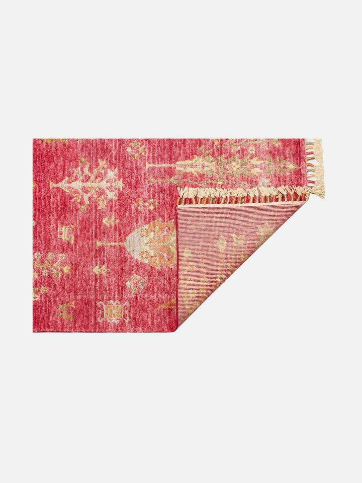 Oushak Carnaval %100 Naturel Kolay Temizlenir El Emeğiyle Üretilen TENCEL™ Modern Uşak Halısı 08 RED AUTUMN - Carpetdocia