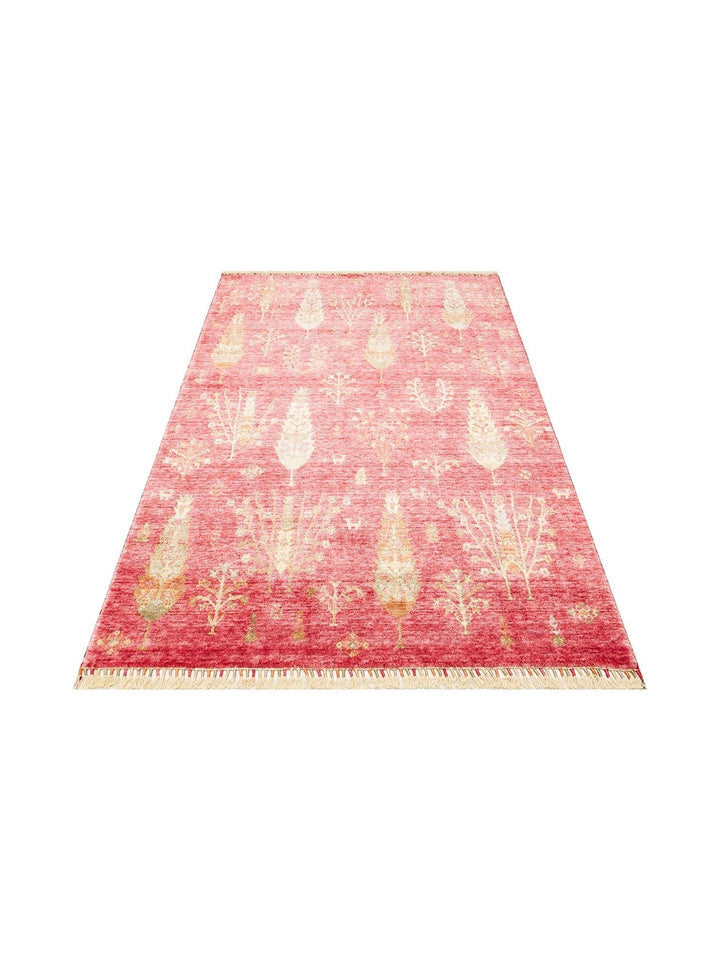 Oushak Carnaval Tapis Uşak Moderne TENCEL™ 100 % Naturel, Facile à Nettoyer, Fait Main 08 RED AUTUMN