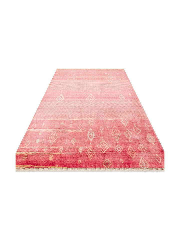 Oushak Carnaval سجادة أُشاق حديثة مصنوعة يدوياً من TENCEL™ 100% طبيعية سهلة التنظيف ZR 15 RED AUTUMN
