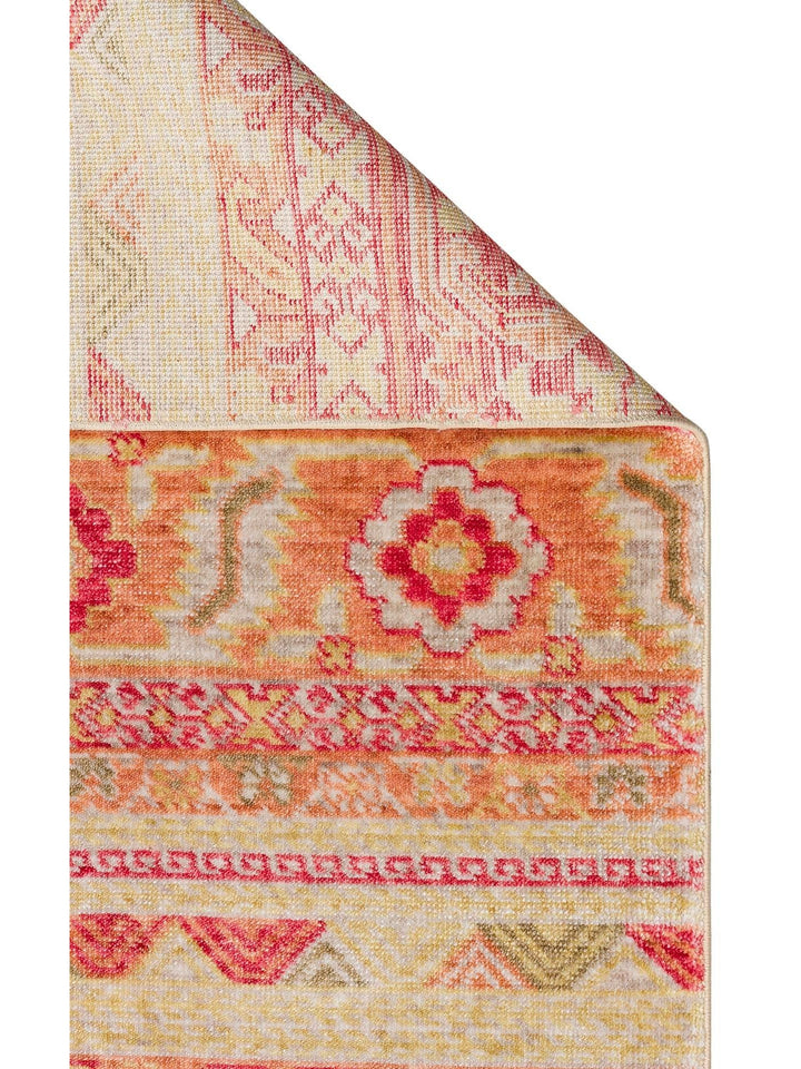 Oushak Carnaval سجادة أُشاق حديثة مصنوعة يدوياً من TENCEL™ 100% طبيعية سهلة التنظيف 17 RED AUTUMN