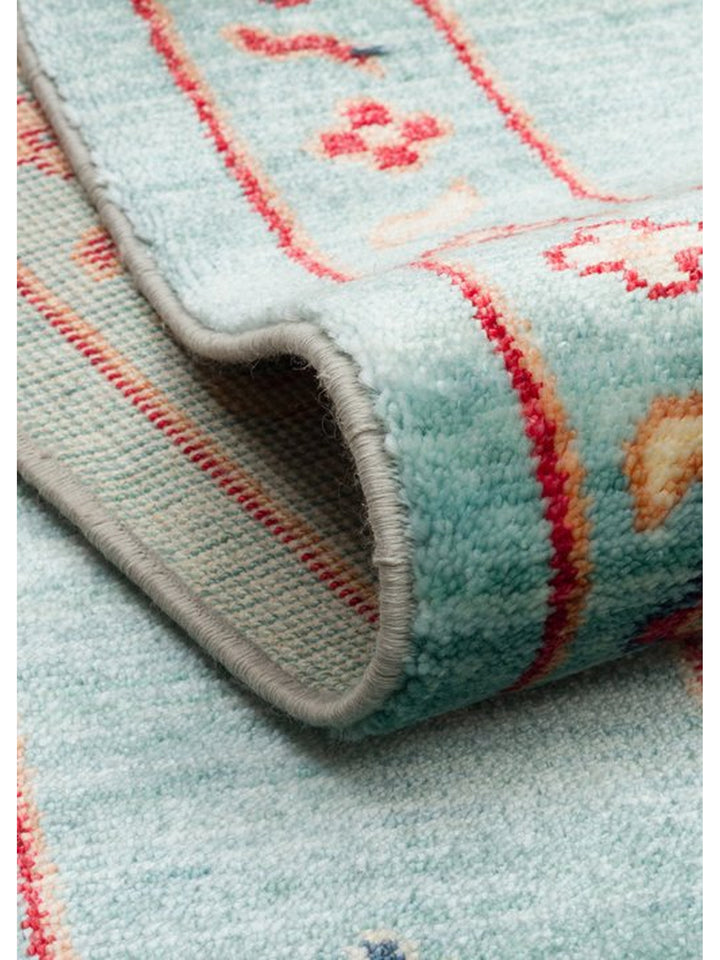Oushak Carnaval Tapis Uşak moderne TENCEL™ 100 % naturel, facile à nettoyer, fabriqué à la main 22 TURQUOISE
