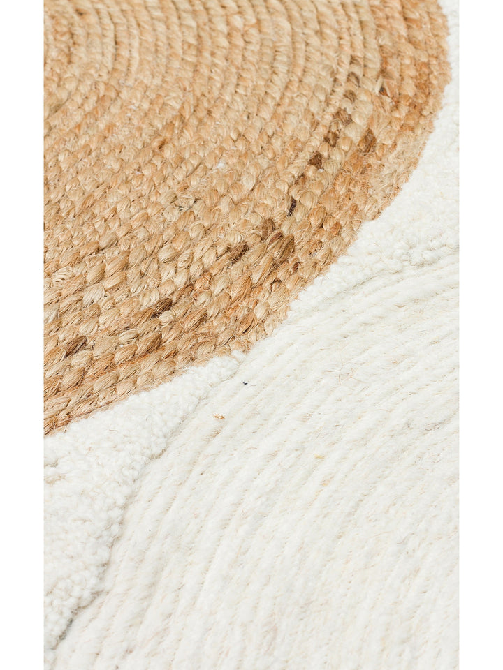 Woolstar 100% Natural Kazakh Pattern Living Room Sitting Room Hallway Entrance Handwoven Knitted Carpet 902NATWHITE