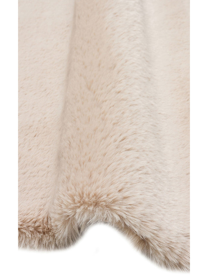 Bunny New Yumuşak Dokulu Uzun Tüylü Yıkanabilir Tavşan Postu BEIGE SINGLE N - Carpetdocia