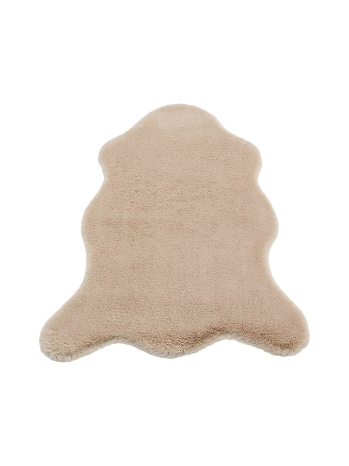 Bunny New Yumuşak Dokulu Uzun Tüylü Yıkanabilir Tavşan Postu BEIGE SINGLE N - Carpetdocia