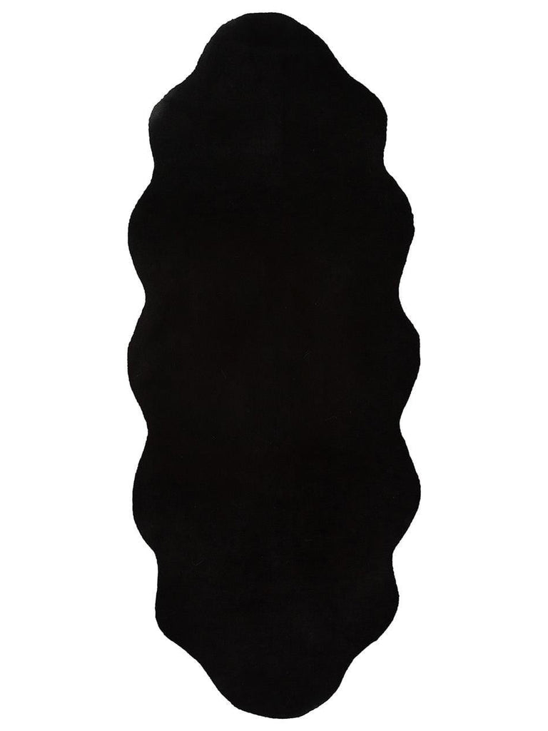 Bunny New Yumuşak Dokulu Uzun Tüylü Yıkanabilir Tavşan Postu BLACK DOUBLE N