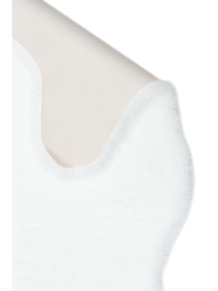 Bunny New Yumuşak Dokulu Uzun Tüylü Yıkanabilir Tavşan Postu WHITE DOUBLE N - Carpetdocia