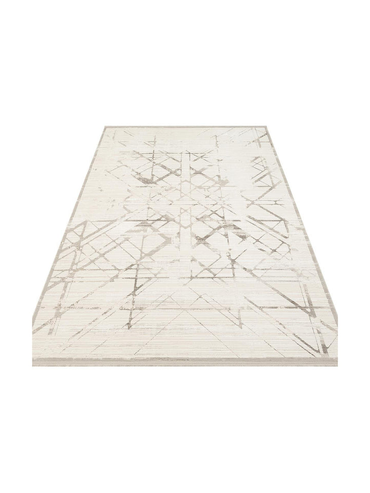 Cairo Serisi Extra Yumuşak Dokulu Sık Dokuma Modern Desenlere Sahip Şık Salon Halısı 02 CREAM GREY - Carpetdocia