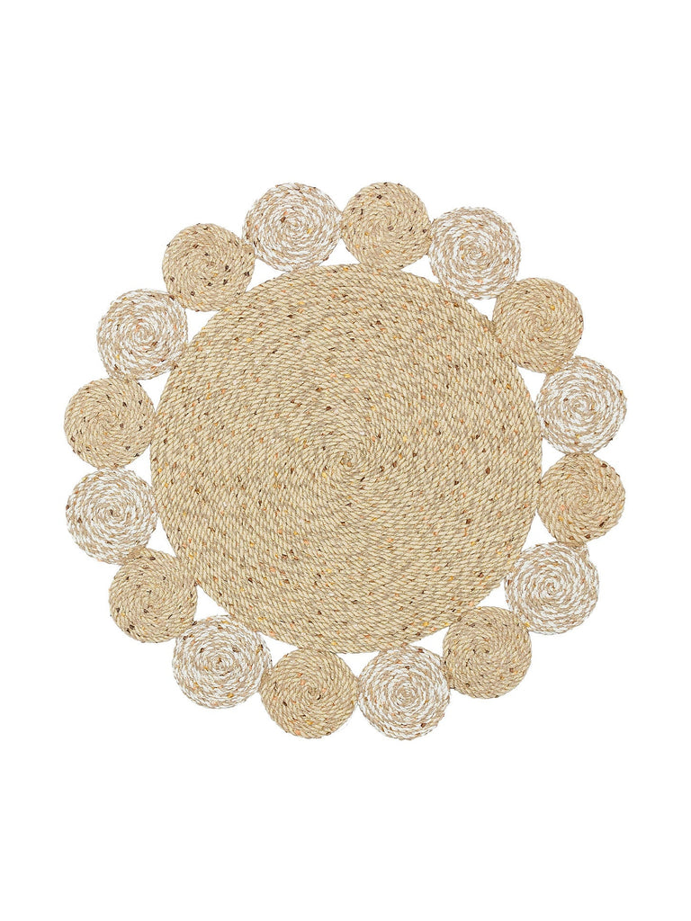 كانكون جوت مظهر غرفة جلوس مزدوجة الجوانب ممر مطبخ قطنية حصيرة منسوجة 03 NATURAL WHI