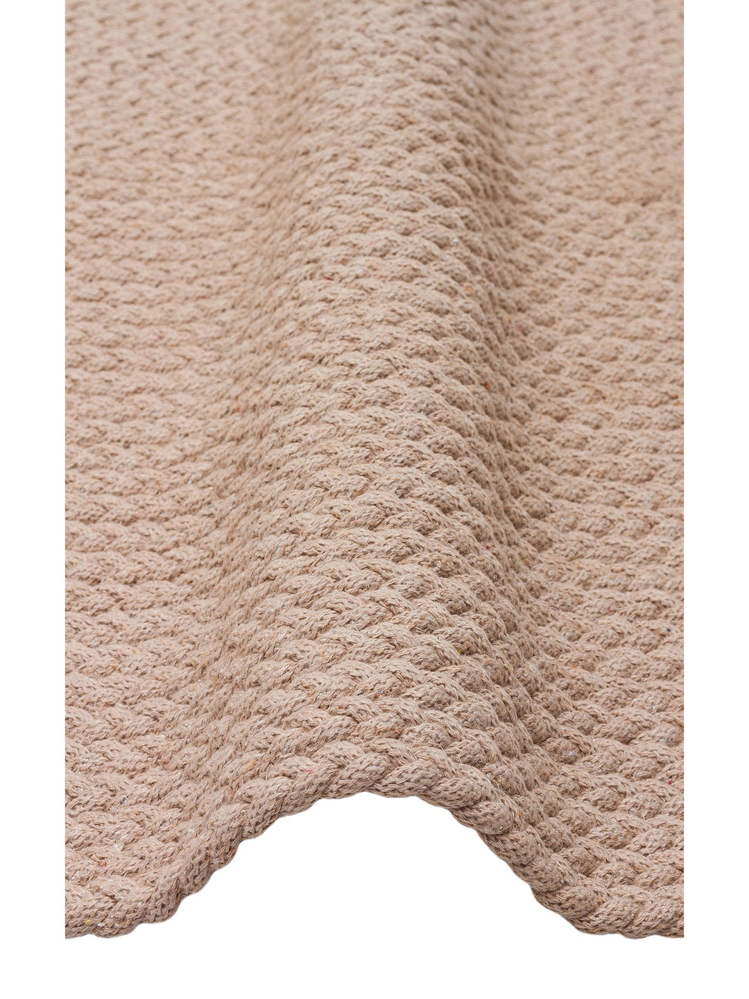 Cancun Renkli Jüt Görünümlü Hasır Örgü Halı 18 BEIGE - Carpetdocia