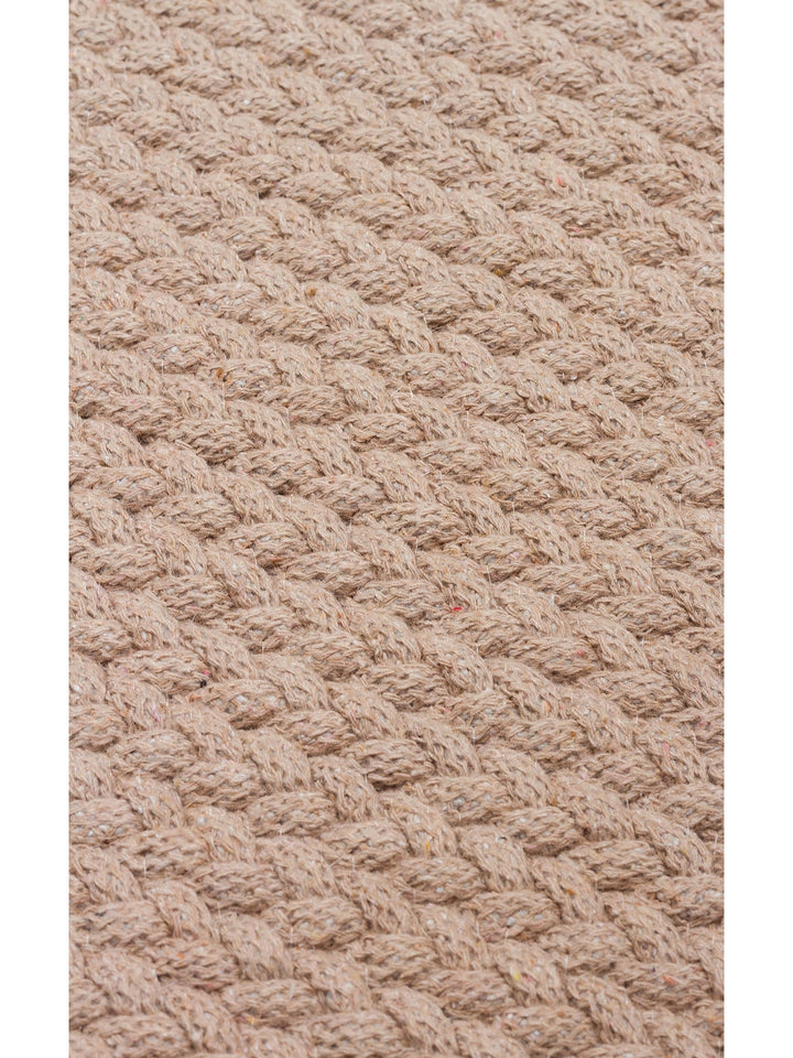 Cancun Renkli Jüt Görünümlü Hasır Örgü Halı 18 BEIGE - Carpetdocia
