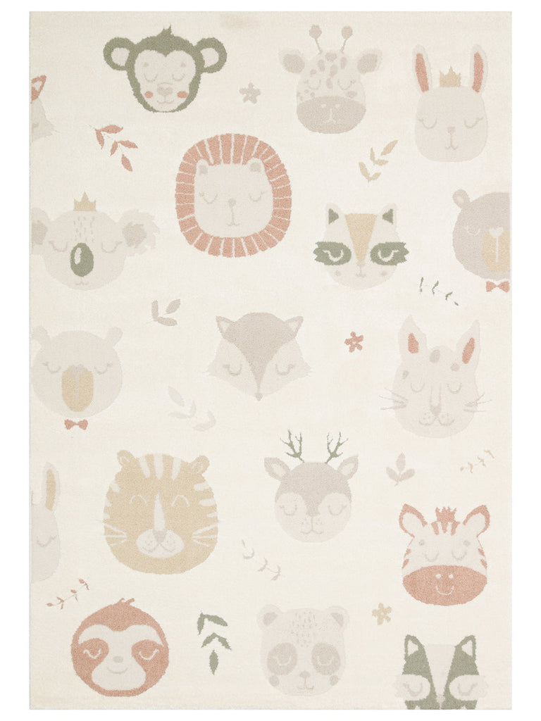 Carpetdocia Kids Pastel ألوان زاهية وسجادة أطفال لا تترك غبارًا 04 CREAM MULTY