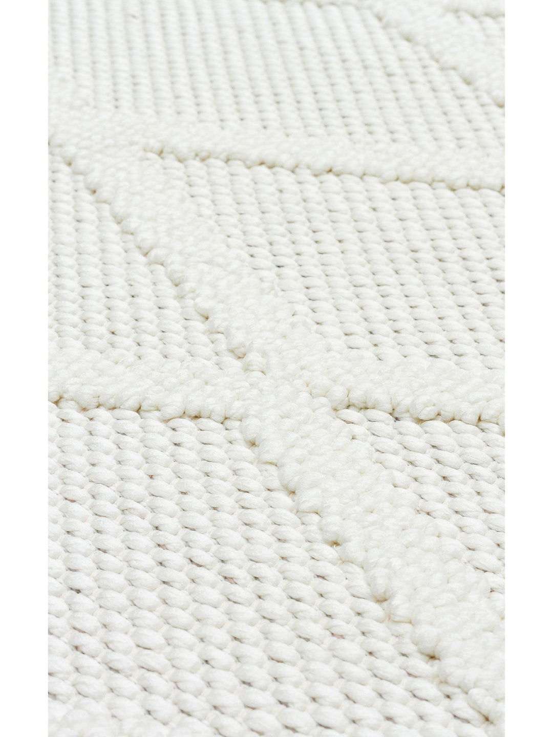 Comfy Modern Desenli Oturma Odası Koridor Antre Yatak Odası Örgü Dokuma Halı 04 CREAM - Carpetdocia