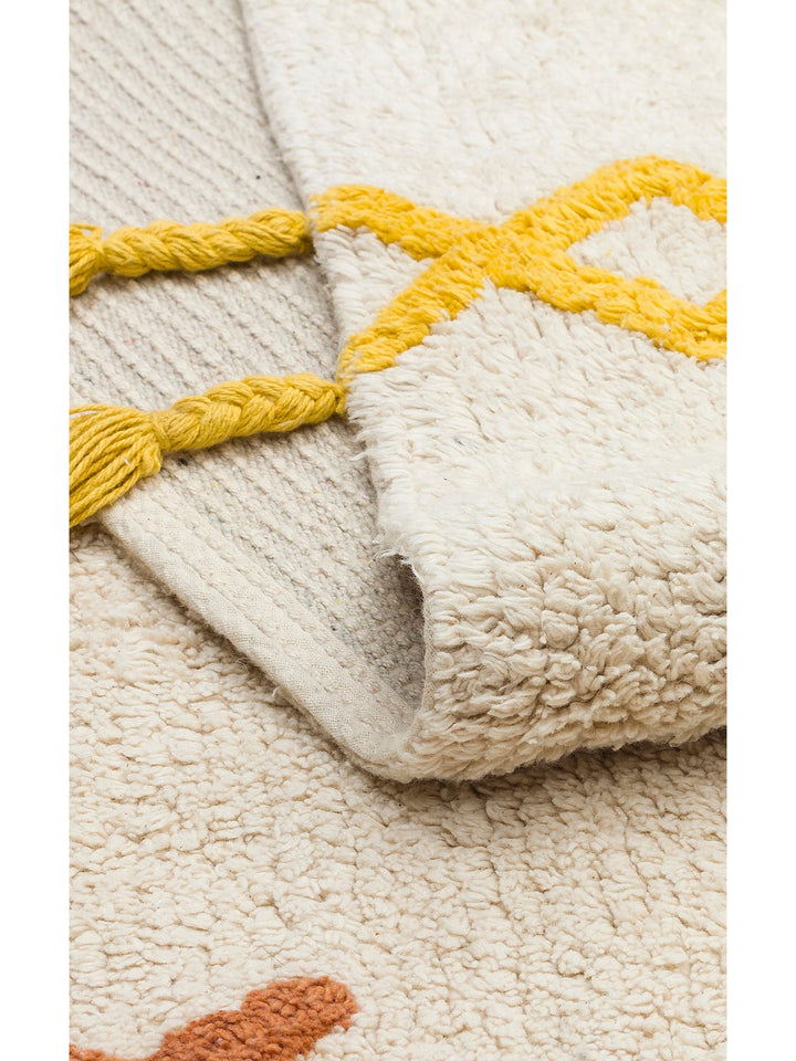 Cotton Baby %100 Naturel Pamuk Yıkanabilir Kaymaz Tabanlı Bebek Halısı 12 MULTY XXW - Carpetdocia