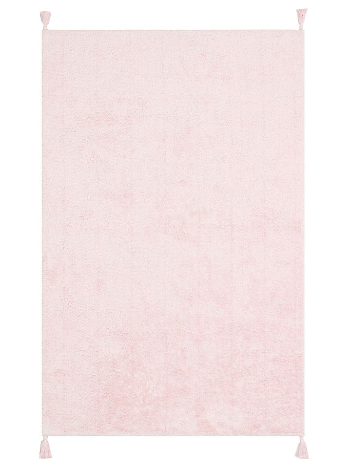 Cotton Baby %100 Naturel Pamuk Yıkanabilir Kaymaz Tabanlı Bebek Halısı PLAIN POWDER - Carpetdocia