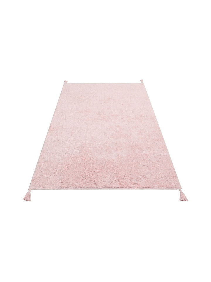 Cotton Baby %100 Naturel Pamuk Yıkanabilir Kaymaz Tabanlı Bebek Halısı PLAIN POWDER - Carpetdocia