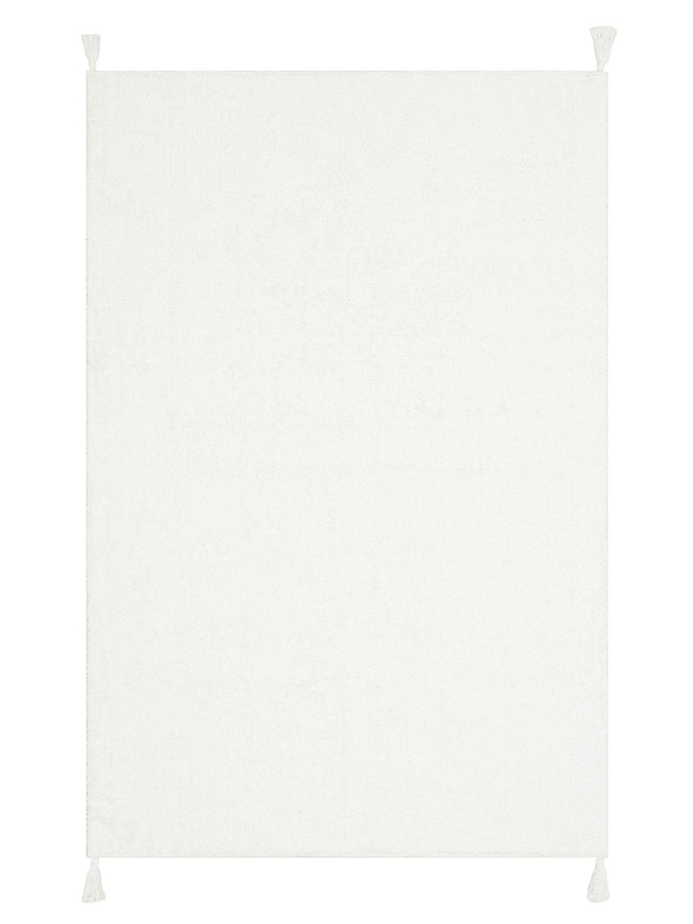Cotton Baby 100% Natural Cotton Washable Non-Slip Based Baby Rug PLAIN WHITE