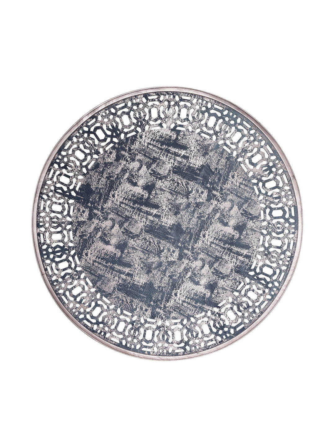 Gravür Klasik Ve Modern İşleme ve Oymaya Sahip Parlak Bordürlü Suni Deri Halı 02 MARINE BRONZE Q - Carpetdocia