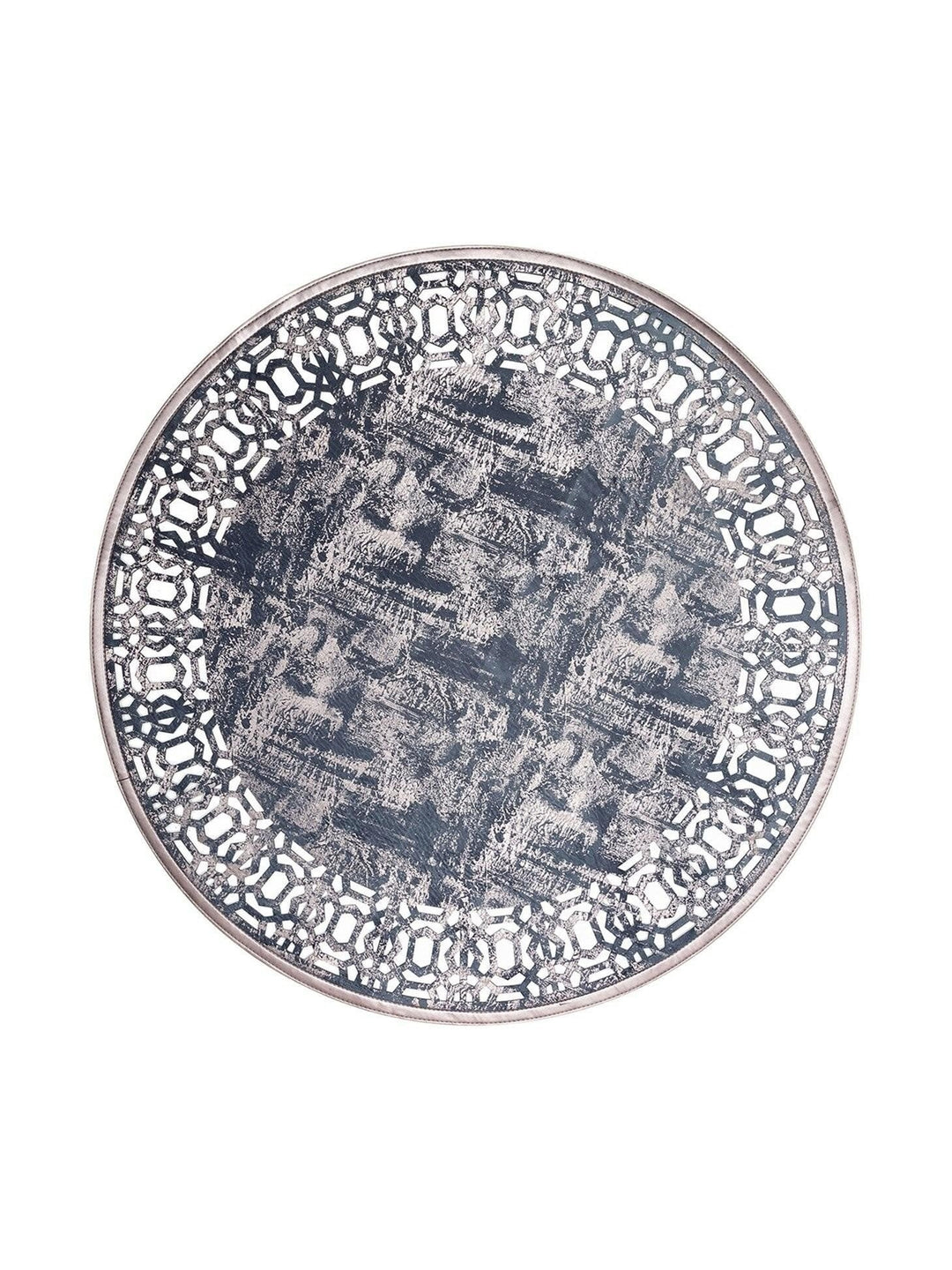Gravür Klasik Ve Modern İşleme ve Oymaya Sahip Parlak Bordürlü Suni Deri Halı 03 MARINE BRONZE Q - Carpetdocia