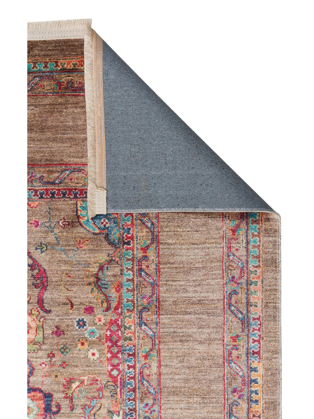 Historic Serisi Kaymaz Antik Desenli Salon Oturma Odası Koridor Mutfak Yıkanabilir Halı 07 OLIVE - Carpetdocia