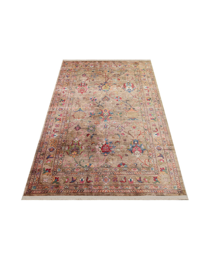 Historic Serisi Kaymaz Antik Desenli Salon Oturma Odası Koridor Mutfak Yıkanabilir Halı 08 BEIGE - Carpetdocia