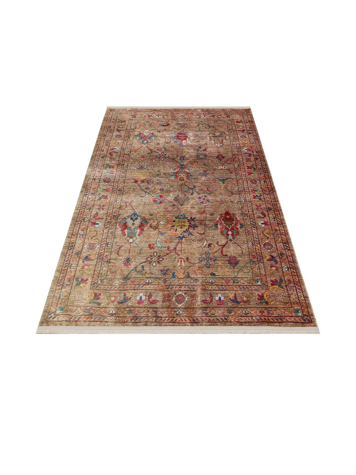 Historic Serisi Kaymaz Antik Desenli Salon Oturma Odası Koridor Mutfak Yıkanabilir Halı 08 BEIGE - Carpetdocia