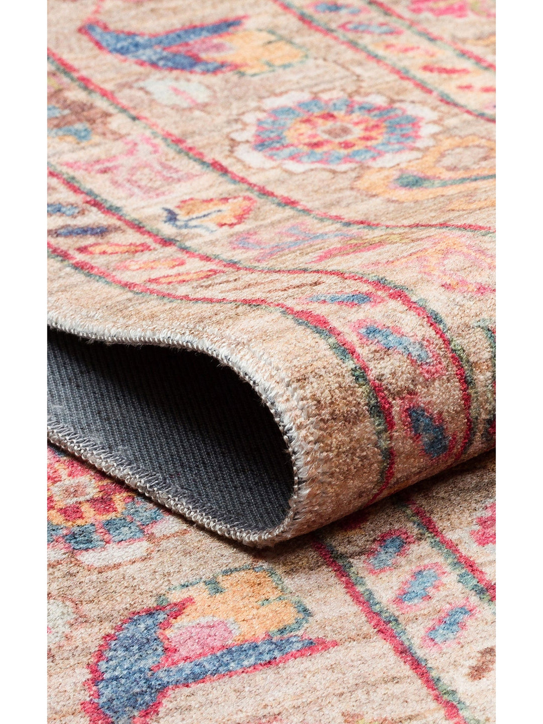 Historic Serisi Kaymaz Antik Desenli Salon Oturma Odası Koridor Mutfak Yıkanabilir Halı 08 BEIGE - Carpetdocia
